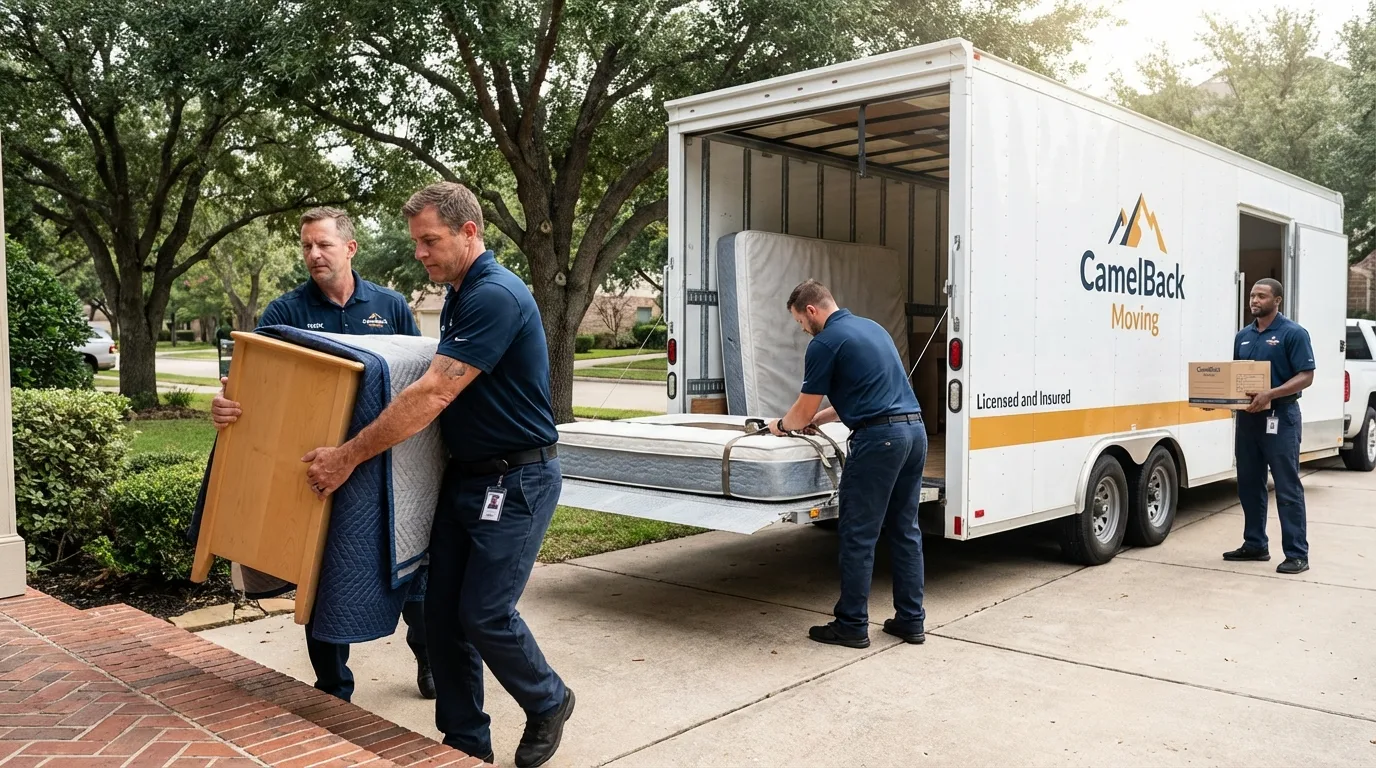 Crew loading residential truck for cross-state move from Port Chester, NY